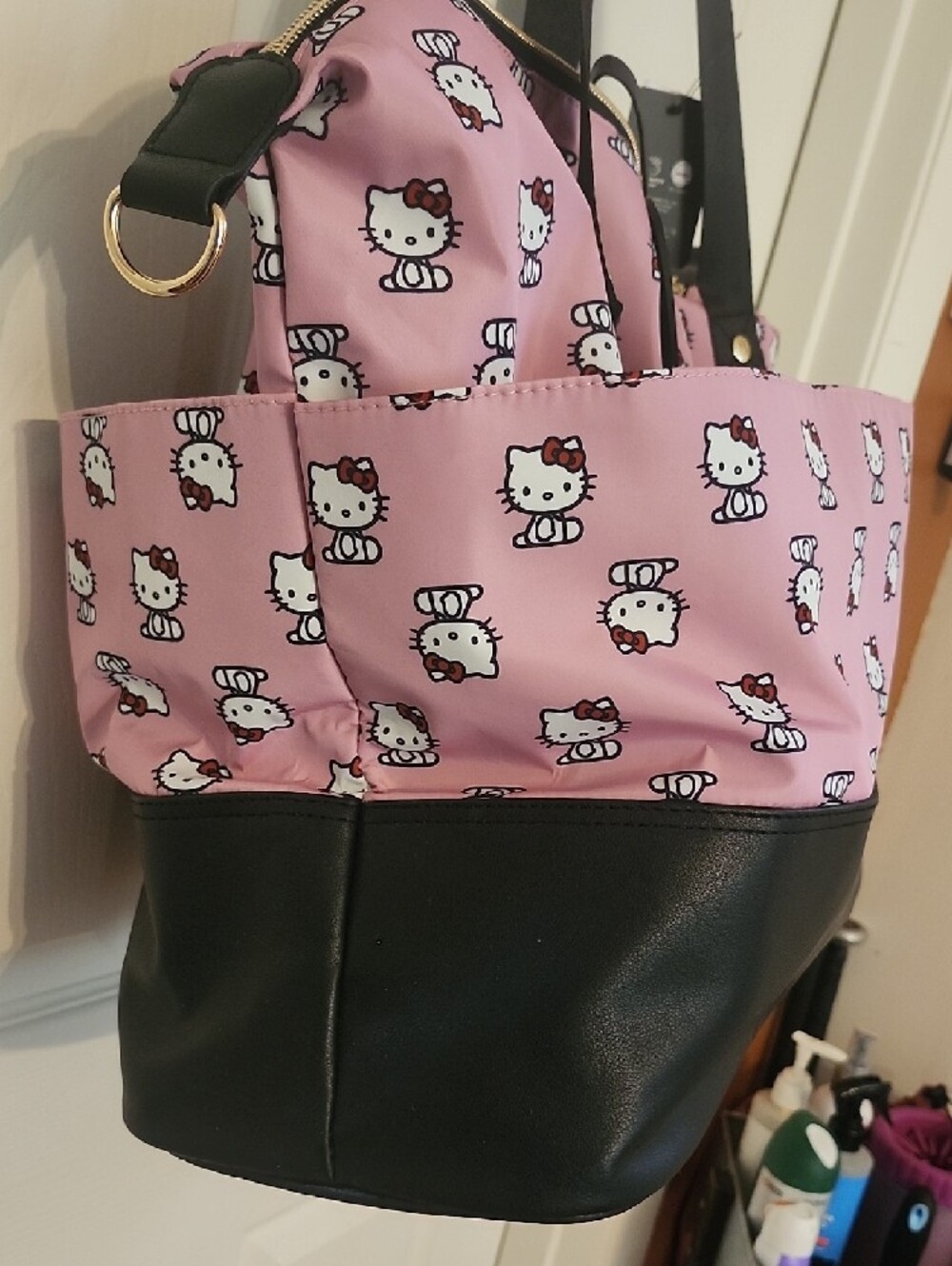 Hello Kitty Pink and Black Tote with All-Over Print - Picture 6 of 6